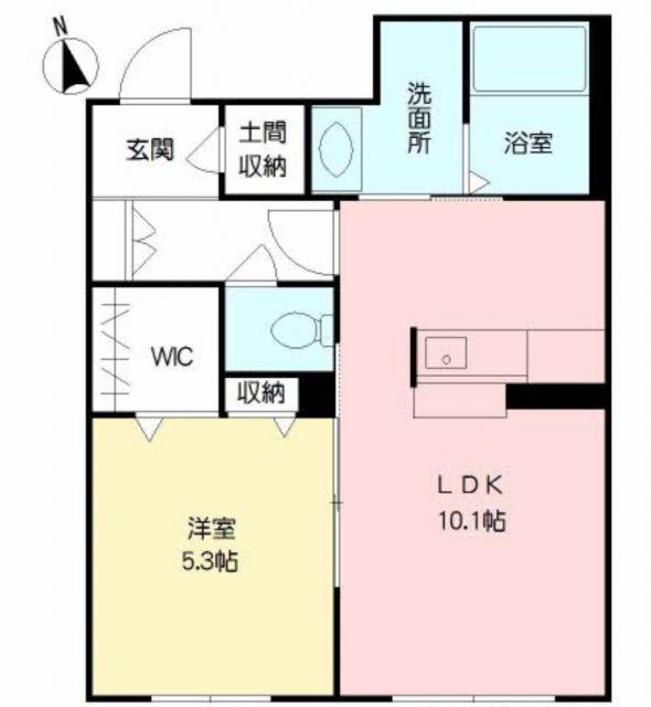 LA・MAISON乙津(1LDK/2階)の間取り写真