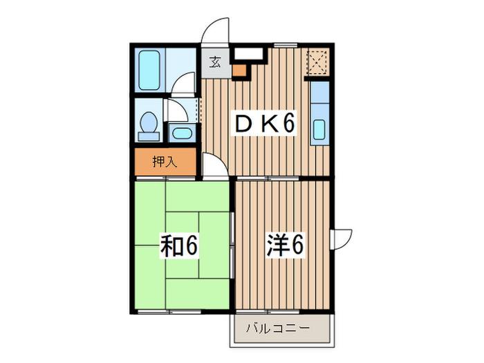 コミュニティープラザM(2DK/1階)の間取り写真