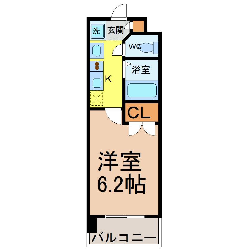 パルティール城西(1K/11階)の間取り写真