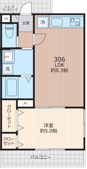 エベラ大倉山(1LDK/3階)の間取り写真