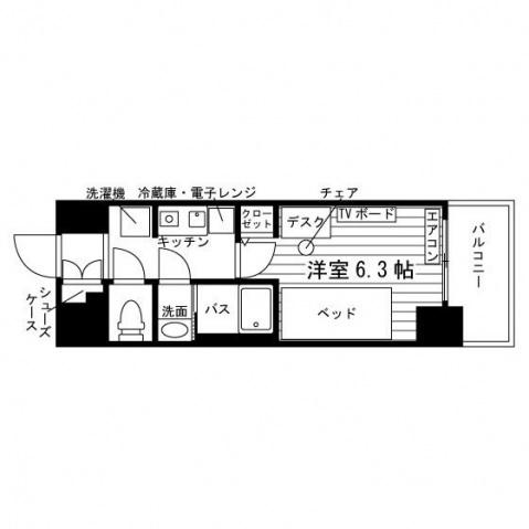 学生会館 FEEL I RESIDENCE(1K/4階)の間取り写真