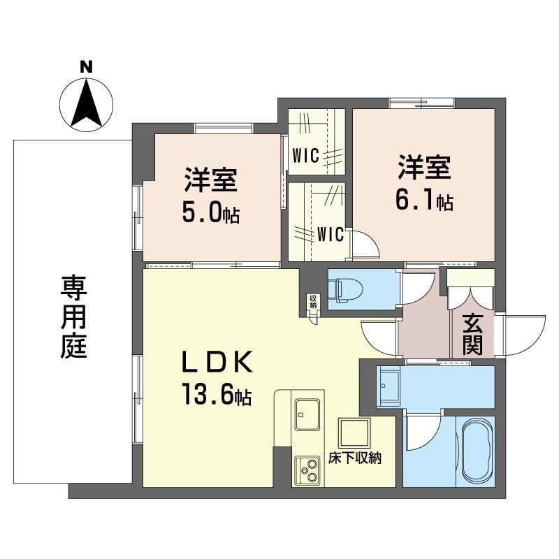 UP DRAFT(2LDK/1階)の間取り写真