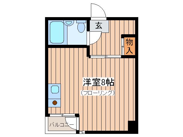 チャタムハウス(ワンルーム/2階)の間取り写真