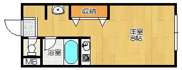 エムハイツ津の辺(1K/3階)の間取り写真