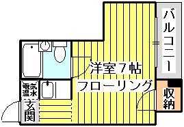 モリハイム淡路(1K/3階)の間取り写真