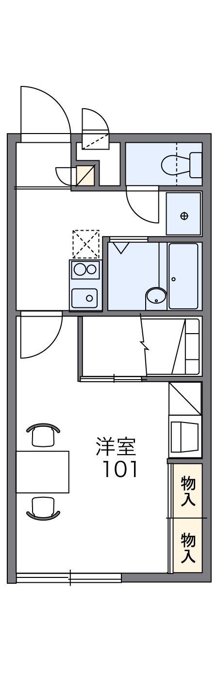 レオパレスESPACIO(1K/2階)の間取り写真