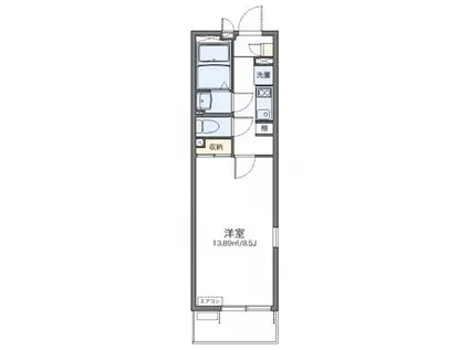 ひまわり(1K/3階)の間取り写真