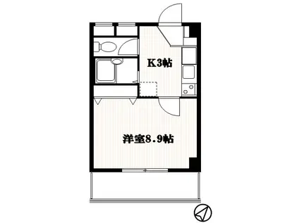 ベル・プレイン(1K/2階)の間取り写真