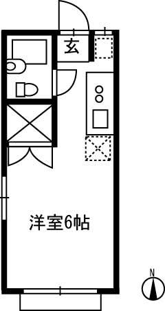 エステートピア下小出(ワンルーム/2階)の間取り写真