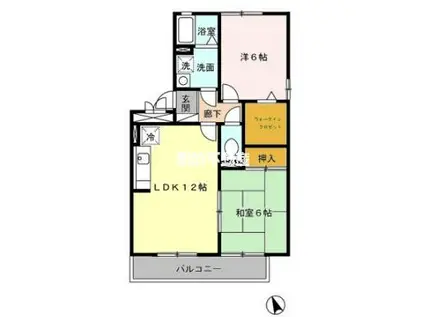 セジュール小森野(2LDK/3階)の間取り写真