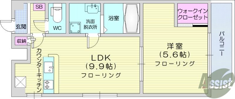 ティンクホーム(1LDK/2階)の間取り写真