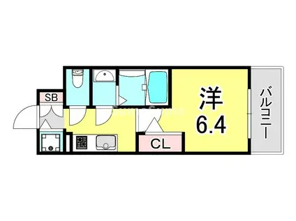 エスリード神戸兵庫駅アクアヴィラ(1K/3階)の間取り写真