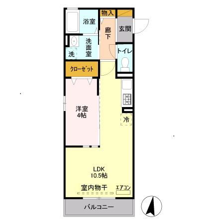 コンフォート(1LDK/2階)の間取り写真