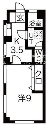 林ビル(1K/3階)の間取り写真