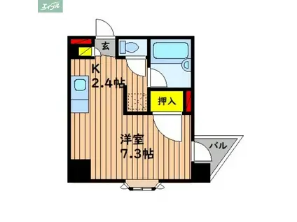 三貴ビル(1K/3階)の間取り写真