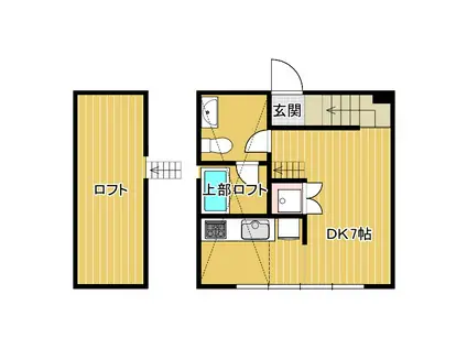 レグルス甲南山手(1K/1階)の間取り写真