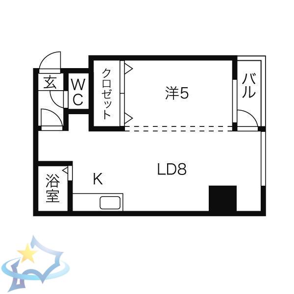 パークヒルズ中央411(1LDK/7階)の間取り写真