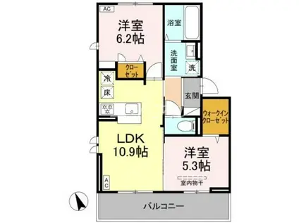 TIARE MANBAI(2LDK/1階)の間取り写真