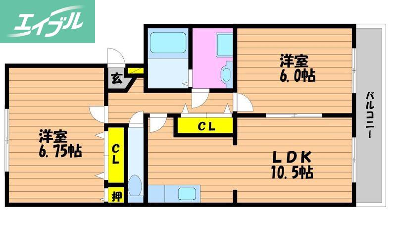 パルデンス大森(2LDK/3階)の間取り写真