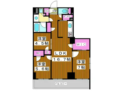 ザ・ケンジントン・レジデンスときわ台(3LDK/3階)の間取り写真