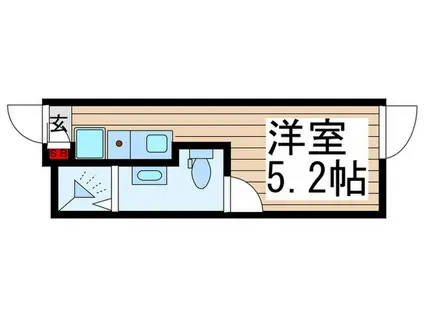 ミューノアージュ六町(ワンルーム/2階)の間取り写真