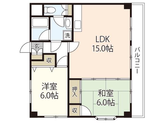 コンビデンス西本(2LDK/3階)の間取り写真