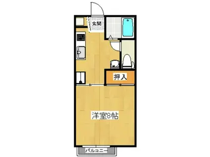 ガーデニア屋島(1K/1階)の間取り写真