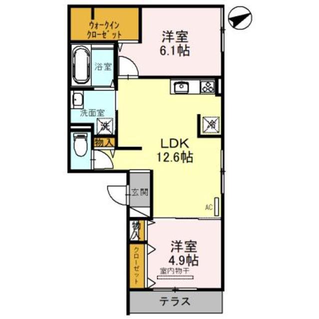 地下鉄谷町線 八尾南駅 徒歩14分 3階建 築4年(2LDK/1階)の間取り写真