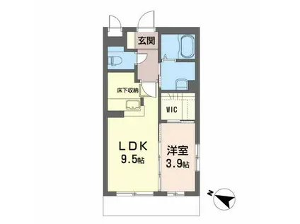 べレオT1(1LDK/1階)の間取り写真