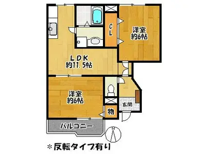 コンフォートコエモンI(2DK/1階)の間取り写真