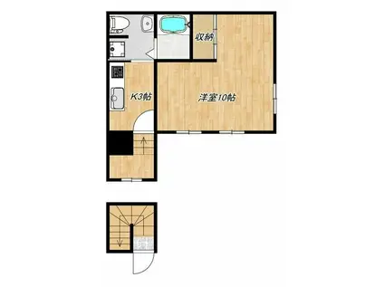 本町ハウス(1K/2階)の間取り写真