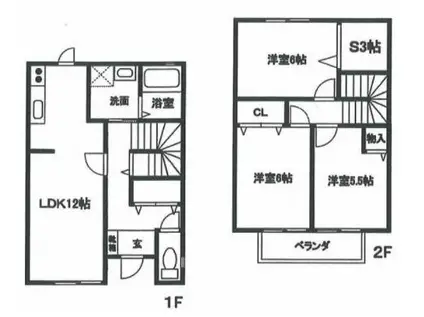 前田メゾネット(3LDK/1階)の間取り写真