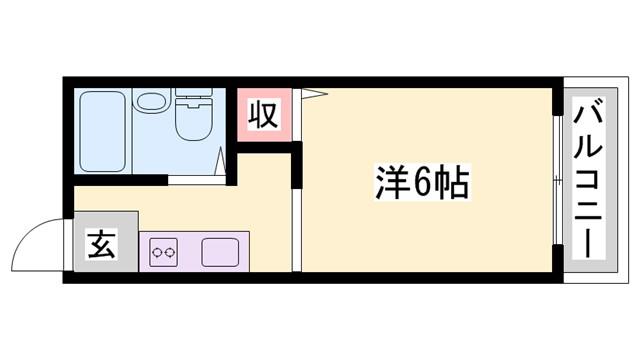 リヴェール北代(1K/2階)の間取り写真