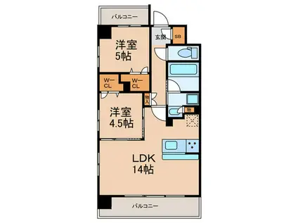 スプランディッド天王寺サウス(2LDK/6階)の間取り写真