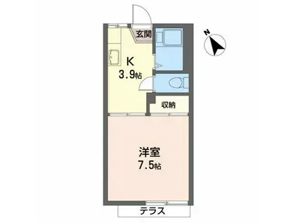 フォーブルオリバー(1K/1階)の間取り写真