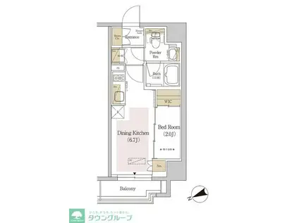 アーバネックス両国(1DK/10階)の間取り写真