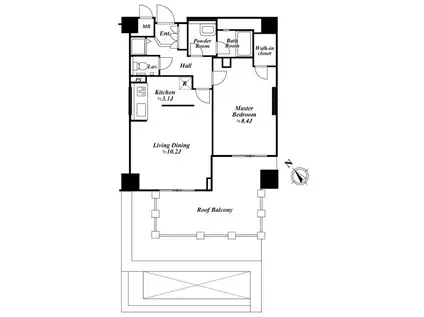 アクロス目黒タワー(1LDK/8階)の間取り写真