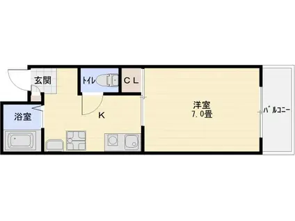 ホープハウス2(1K/1階)の間取り写真