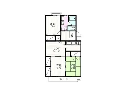 シャトー望月A(3LDK/3階)の間取り写真