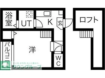 アルメリアII(1K/2階)の間取り写真