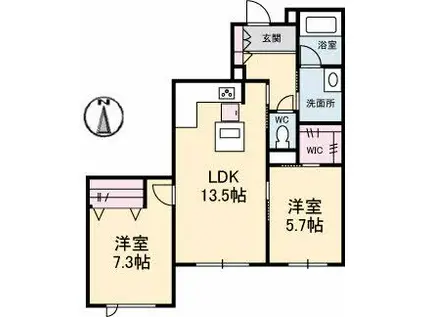 アドバンス(2LDK/1階)の間取り写真