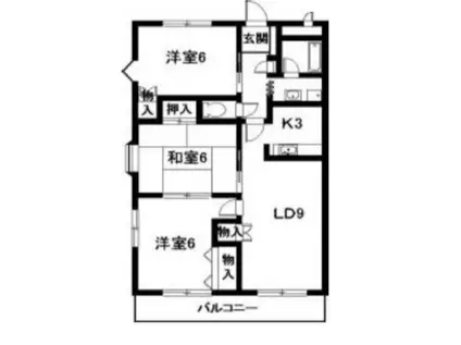アーバン西岡崎(3LDK/4階)の間取り写真