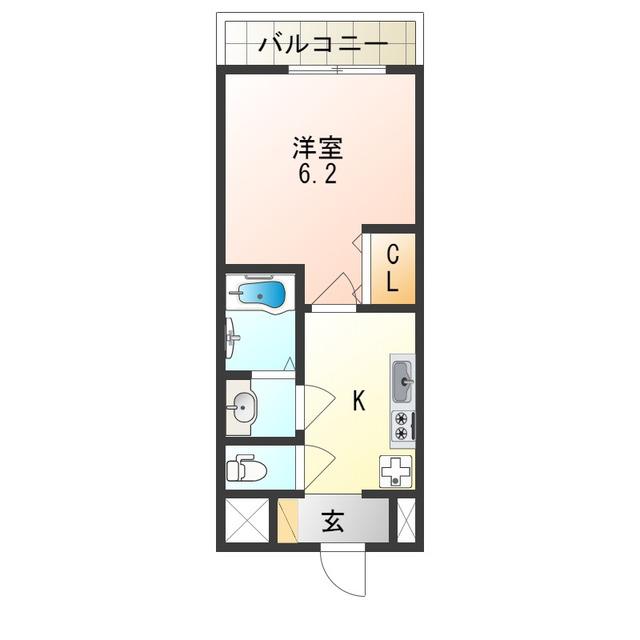 グランパシフィック今里南(1K/4階)の間取り写真