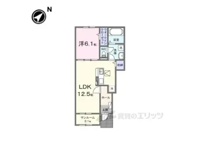 モルゲン・チェ―ロ(1LDK/1階)の間取り写真