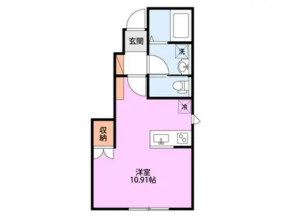 ドゥウェル下柳A(ワンルーム/1階)の間取り写真