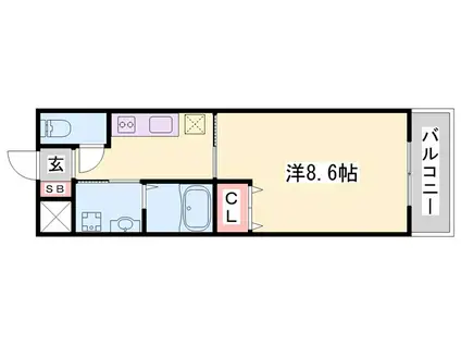 シャインキャッスル(1K/1階)の間取り写真