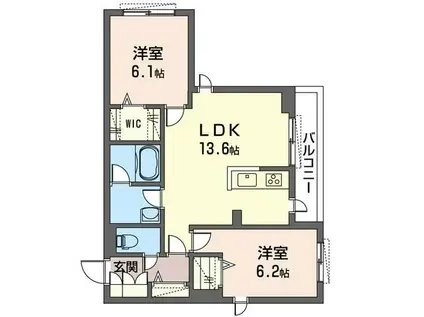 ボナヴィータ(2LDK/3階)の間取り写真