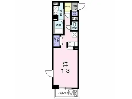 さくら弐番館(ワンルーム/2階)の間取り写真