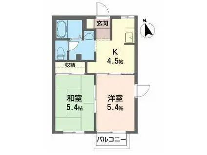 サンテミリオンA(2K/2階)の間取り写真