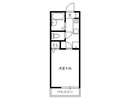 リエス宮原(1K/2階)の間取り写真